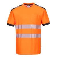 PW3 Hi-Vis Cotton Comfort T-Shirt S/S  Orange/Grey
