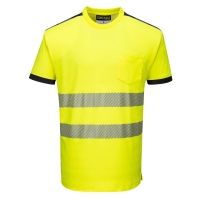 PW3 Hi-Vis Cotton Comfort T-Shirt S/S  Yellow/Black