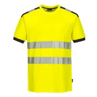 PW3 Hi-Vis Cotton Comfort T-Shirt S/S  Yellow/Grey