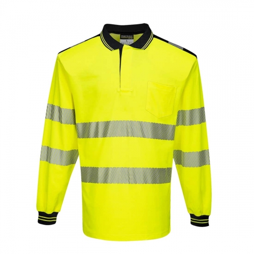 PW3 Hi-Vis Polo tričko L/S žlté