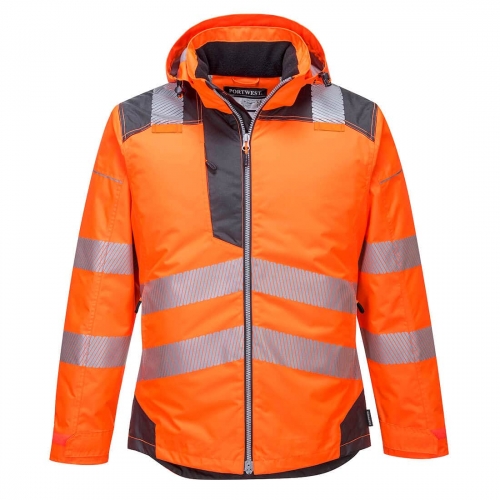 PW3 Hi-Vis Winter Jacket  Orange/Grey