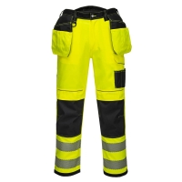PW3 Hi-Vis Holster Pocket Work Trousers Yellow/Black Short