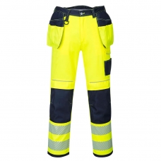 PW3 Hi-Vis Holster Pocket Work Trousers Yellow/Navy Short