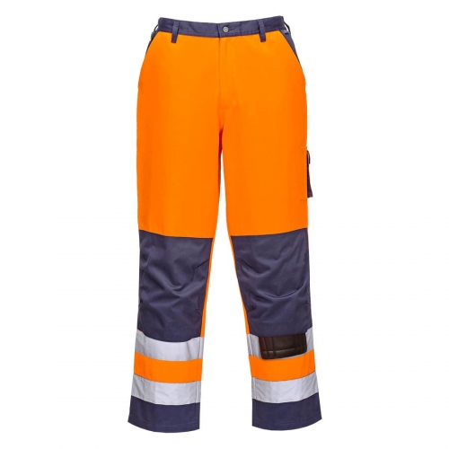 Lyon Hi-Vis Contrast Work Trousers Orange/Navy