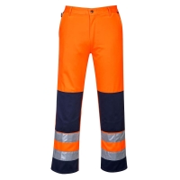 Kontrastné pracovné nohavice Seville Hi-Vis oranžová/tmavo modrá