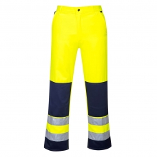 Kontrastné pracovné nohavice Seville Hi-Vis žltá/tmavo modrá