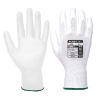 PU dlaňové rukavice biele
