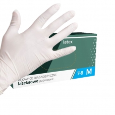 Diagnostické a ochranné rukavice, jemne pudrovaný latex, 100 ks