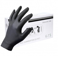 Čierne nitrilové vyšetrovacie rukavice, 100 ks