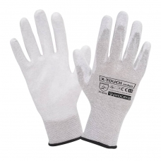 Protective gloves coated with pu x-touch carbon esd