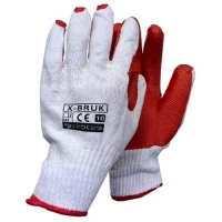 Protective gloves coated with latex x-bruk
