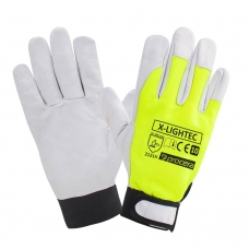 Protective gloves reinforced with goatskin x-lightec
