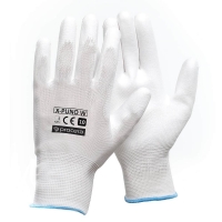 Protective gloves coated with pu x-puno white