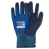 Protective gloves double-coated with latex x-hydros