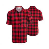Flannel shirt short sleeve red