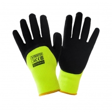 Insulated gloves coated with latex foam x-froster