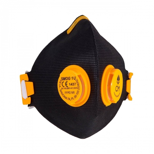 Anti-smog filtering respirator smog 1u ffp2 no black and yellow