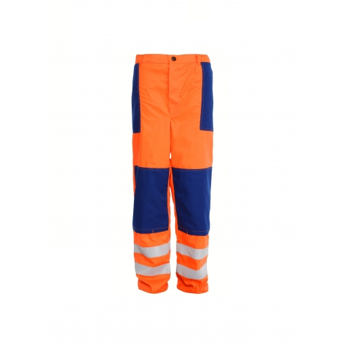 Výstražné pracovné nohavice do pása - oranžové -