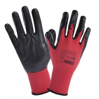Nitrile-coated safety gloves x-roller red