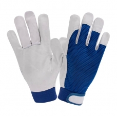 Protective gloves reinforced with goatskin x-tec blue mesh