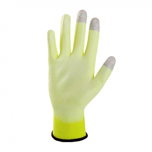 Protective gloves coated with pu x-touch screen