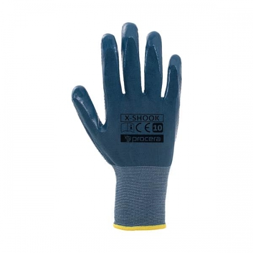 Nitrile-coated nylon safety gloves x-shook