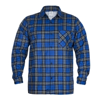 Blue checkered flannel shirt