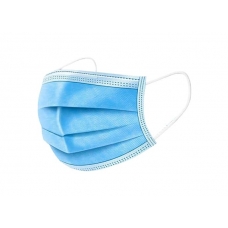 Non-woven mask with elastic band white and blue