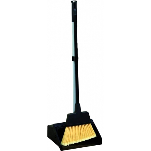 Long handle dustpan with rubber lip and brush HME-ZESZAM B