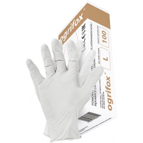 Disposable Protective gloves ox.11.358 lat OX-LAT WHI